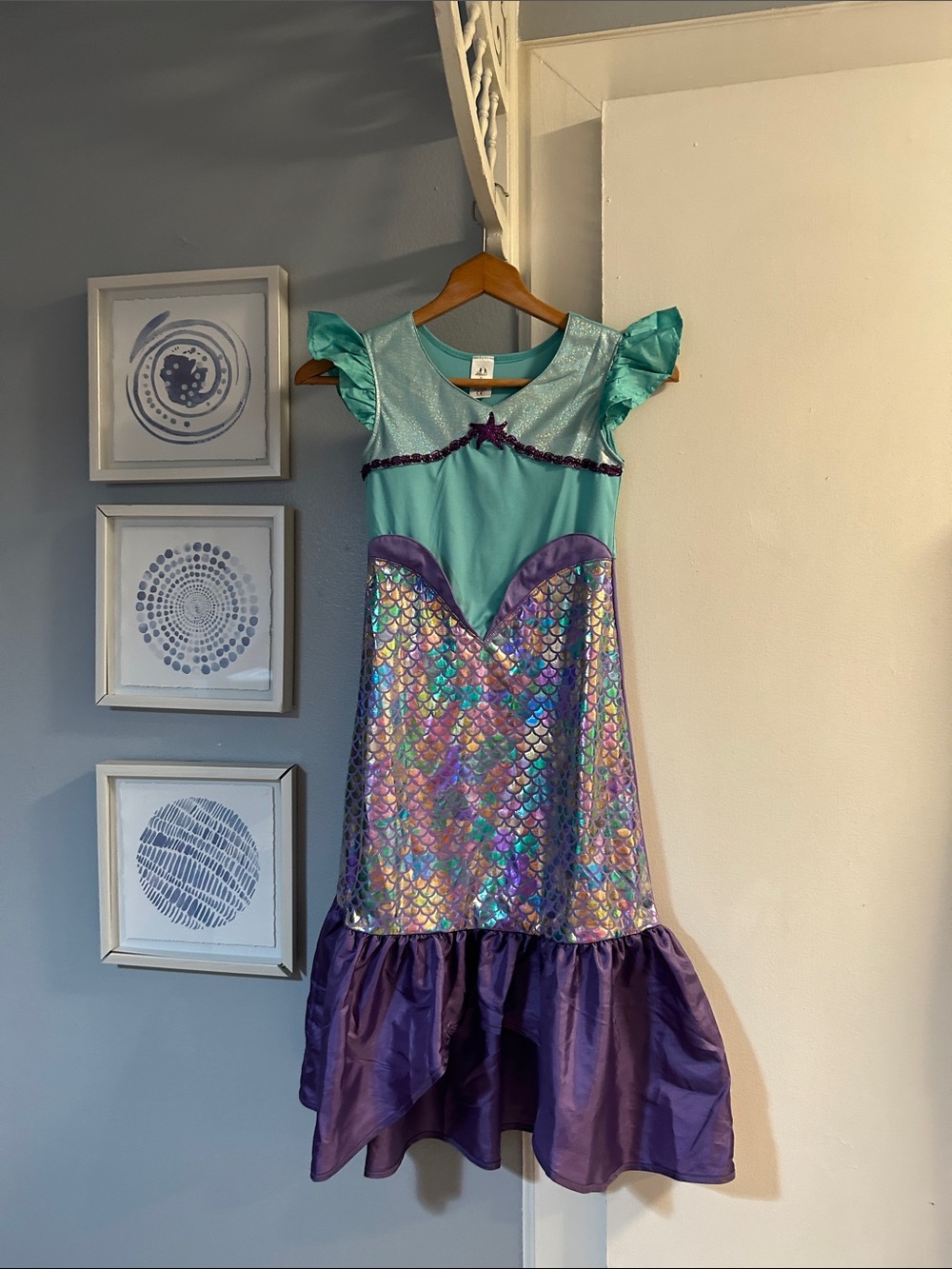 Little Adventures Sparkle Mermaid Princess Dress Up Costume Size XL 7-9 Years